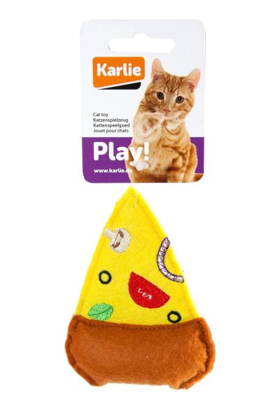 Karlie Peluş Kedi Oyuncağı Pizza 10.5 Cm Sarı