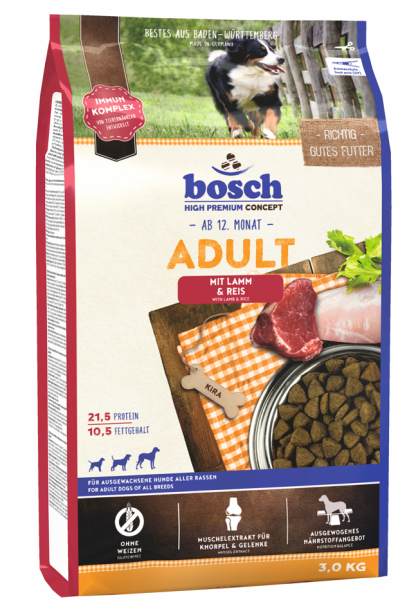 Bosch Adult Kuzulu ve Pirinçli Yetişkin Köpek Maması 3 Kg
