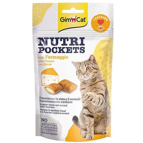 GimCat Nutripockets Peynir Taurin Kedi Ödülü 60 gr