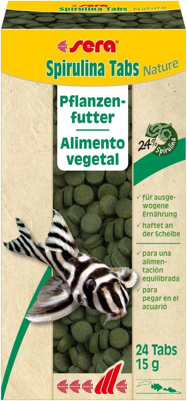 Sera Spirulina Tabs Nature Balık Yemi 24 Tablet 15 gr