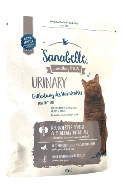 Sanabelle Urinary Düşük Protein Hassas İdrar Sistemi İçin Yetişkin Kedi Maması 400 gr