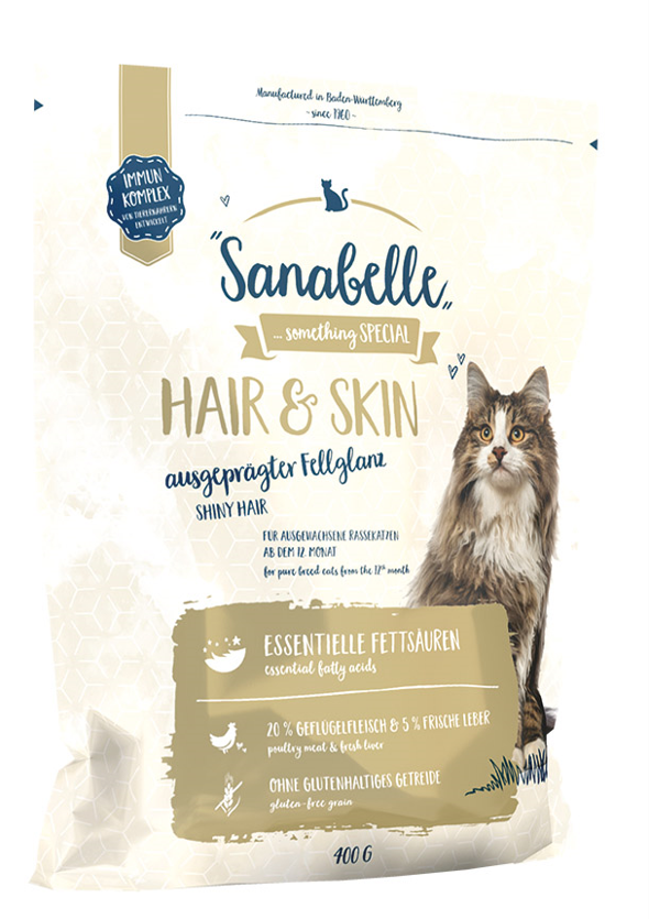 Sanabelle Hair & Skin Parlak Tüyler İçin Yetişkin Kedi Maması 400 gr