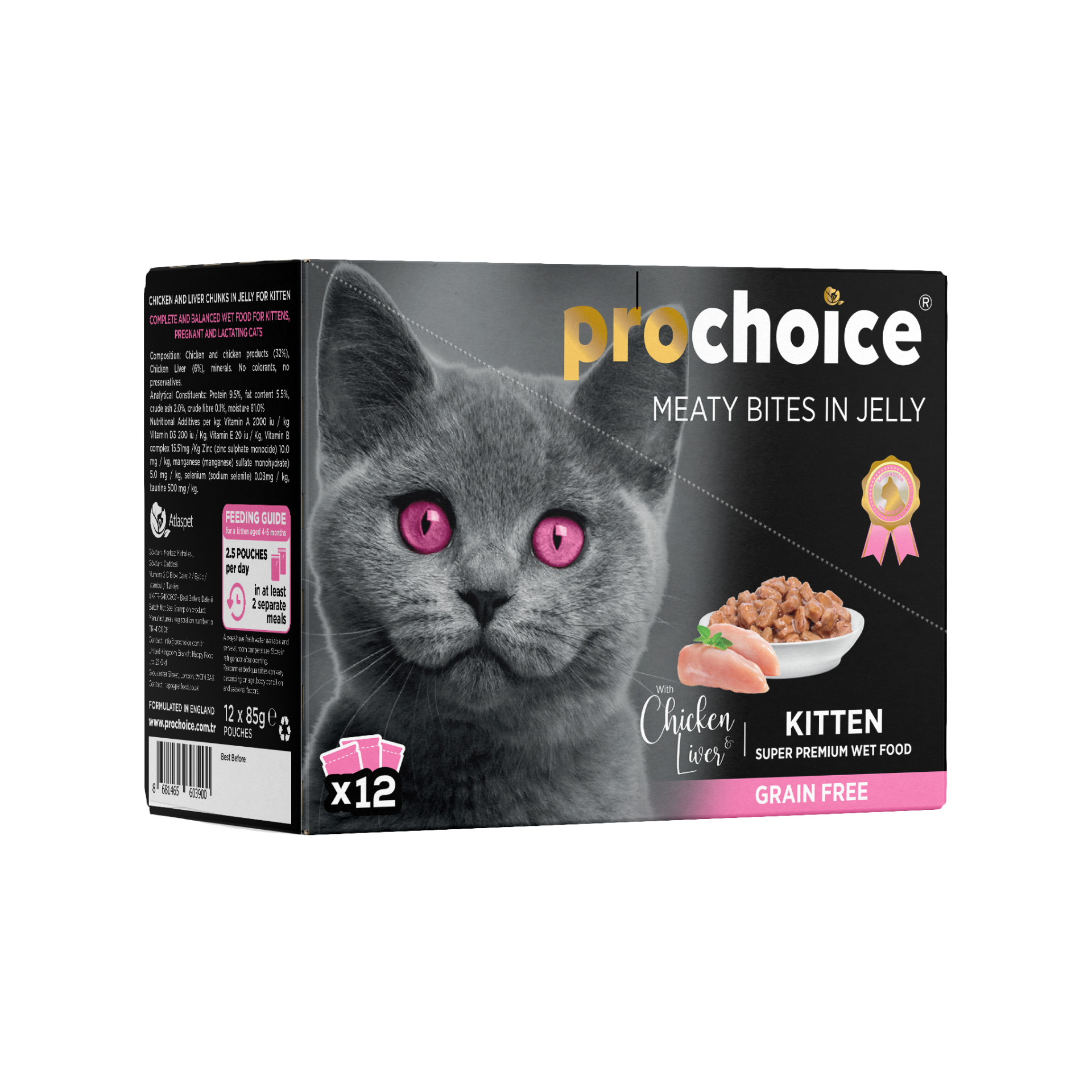 Prochoice Chicken & Liver Family Pack For Kittens Yaş Kedi Maması 85gr * 12 Adet