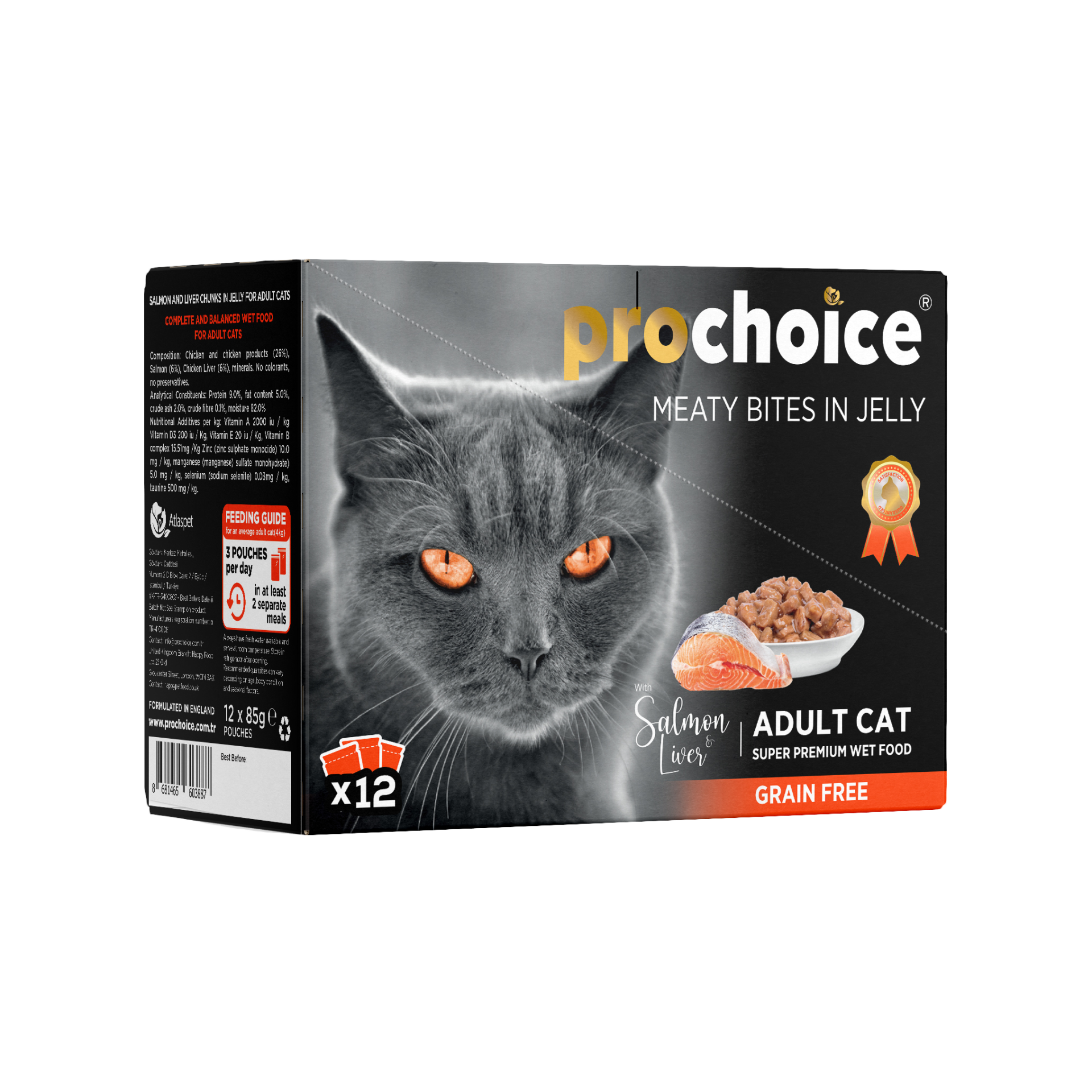 Prochoice Salmon & Liver Family Pack For Cats Yaş Kedi Maması 85 gr * 12 Adet