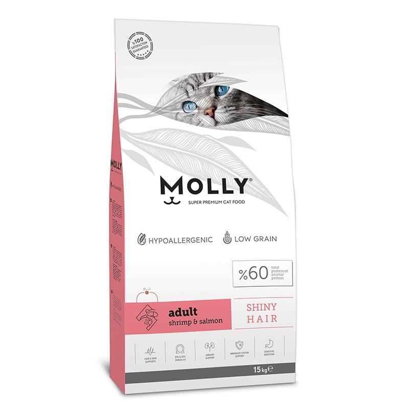 Molly Karidesli ve Somonlu Yetişkin Kedi Maması 15 Kg