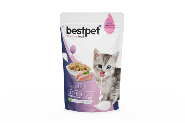 Bestpet Kitten Chicken In Jelly Pouch Yaş Kedi Maması 85 gr