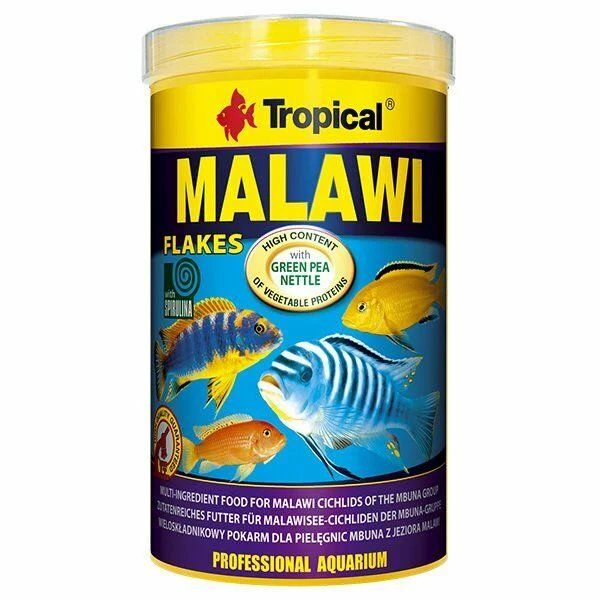 Tropical Malawi Flakes Cichlid Pul Balık Yemi 250 ml