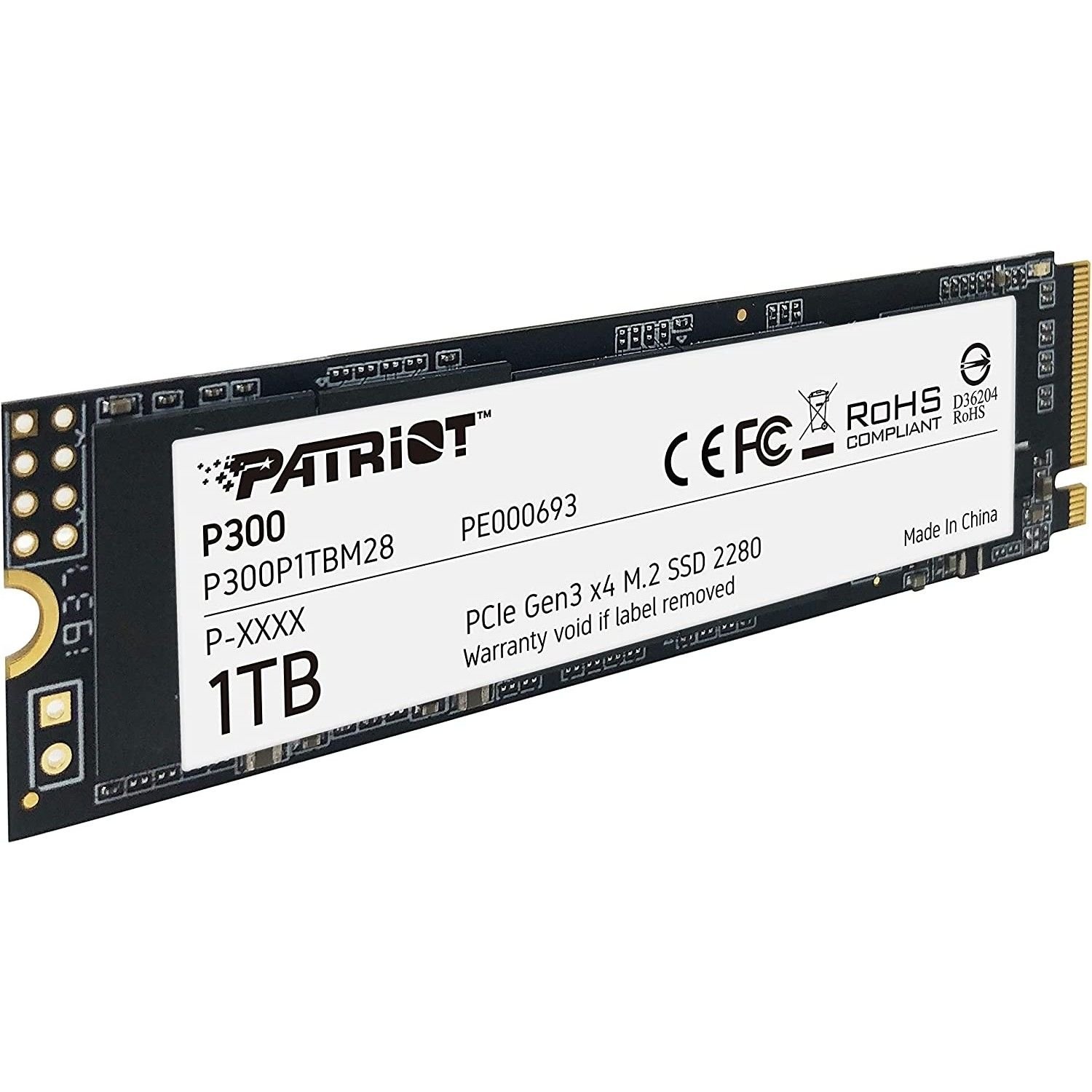 Patrıot P300P1TBM28 1tb P300 M.2 2280 Pcıe Gen3 x 4 2100MBS/1650MBS Flash SSD