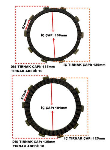 Cf Moto Nk250 2023\24 Debriyaj Balata Takımı 3+3 İthal