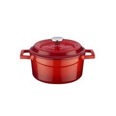 Lava Cast Round Pot Diameter (Ø) 16cm. Trendy - Red