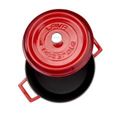 Lava Cast Round Pot Diameter (Ø) 24cm. Trendy - Red