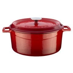 Lava Cast Round Pot Diameter (Ø)28cm. Trendy - Red