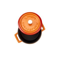 Mini-Topf aus Lavaguss, Durchmesser (Ø) 10 cm. Trendige Serie - Orange