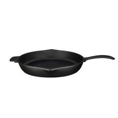 Lava Casting Round Frying Pan Diameter (Ø)30cm. Cast Iron Solid Handle.