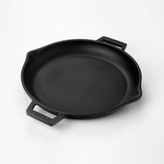 Lava Cast Round Frying Pan with Glass Lid Diameter (Ø)30cm. Cast Iron Solid Double Handle