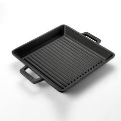 Lava Cast Square Grill Pan Size 26x26cm. Cast Iron Solid Double Handle