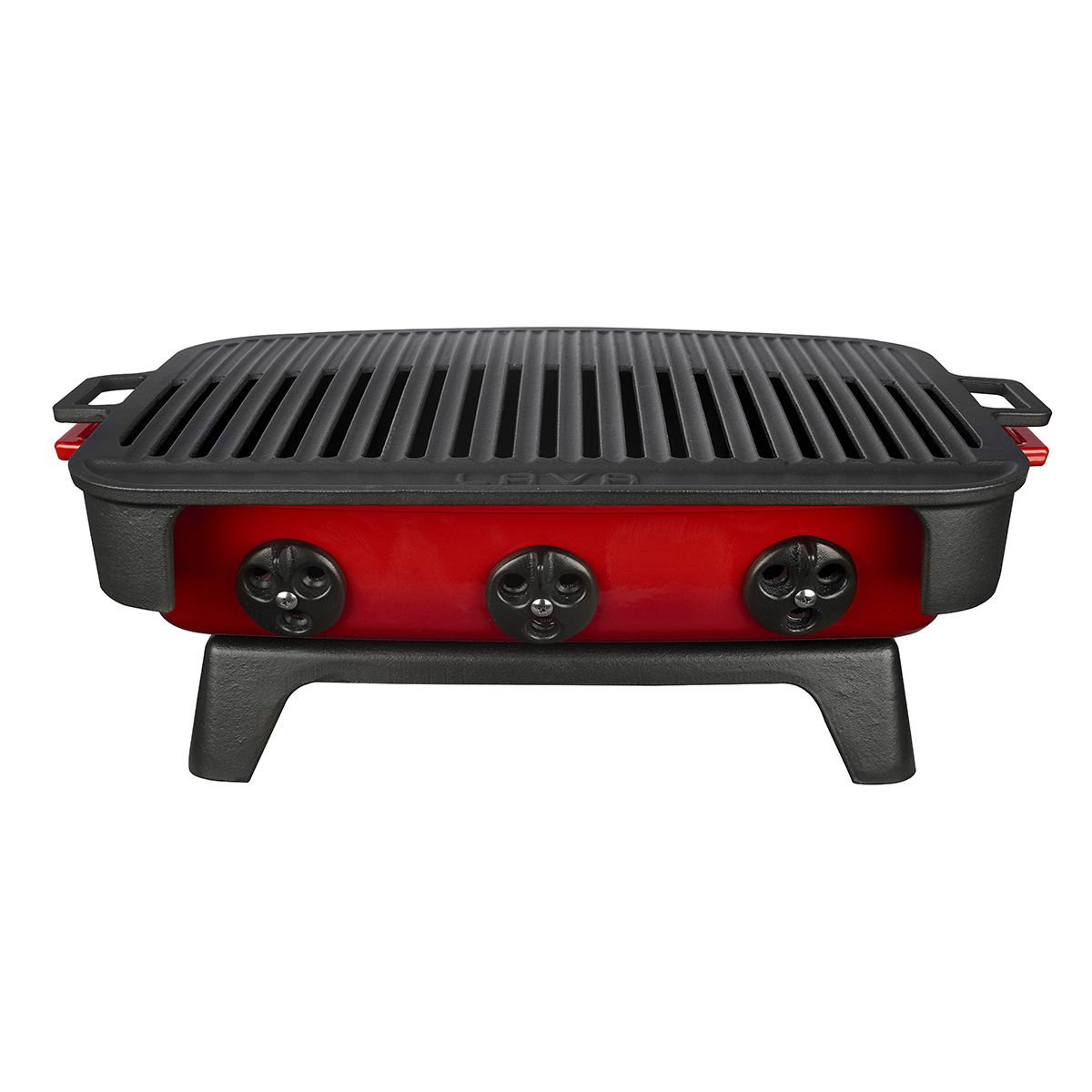 Lava Cast Iron Rectangular Grill Set Cast Iron Solid Double Handle Size 36x45cm - Red