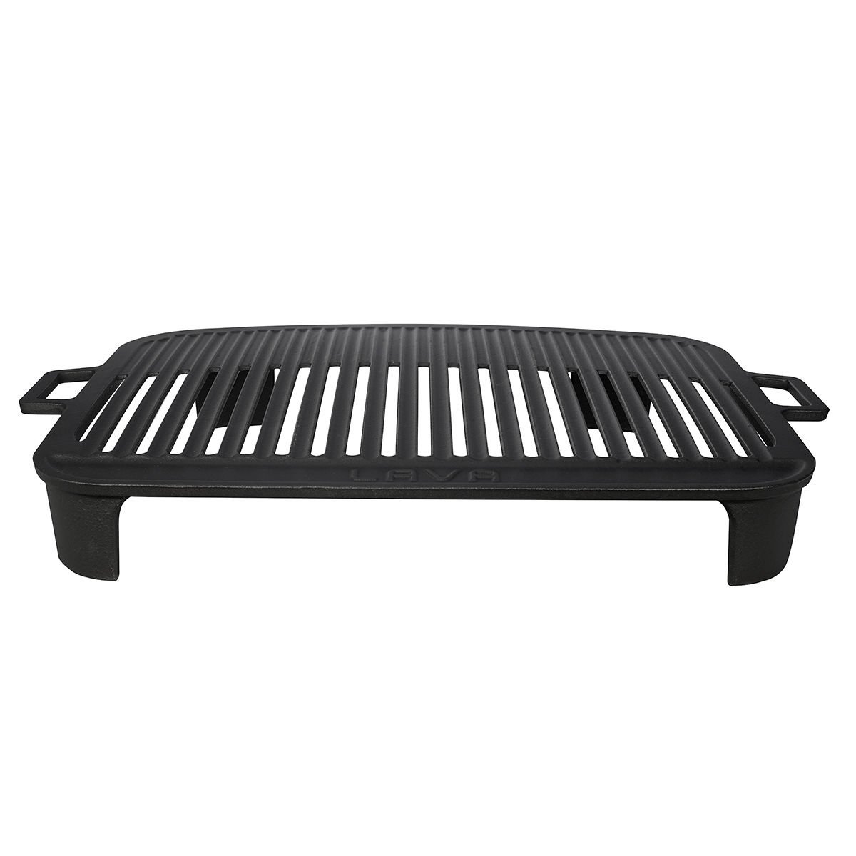 Lava Casting Rectangular Barbecue Grill Size 36x45cm. Cast Iron Solid Double Handle