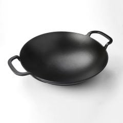 Lava Döküm Yuvarlak Wok Çap(Ø)38cm. Döküm Demir Yekpare Çift Kulplu