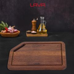 Lava Döküm Ahşap Kesme Tahtası, Ölçü 20x30cm. Iroko Ağacı. Dikdörtgen.