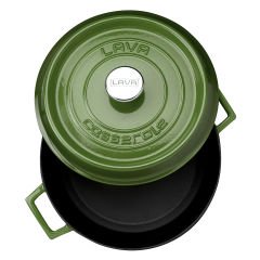Runder Topf aus Lavaguss, Durchmesser (Ø) 28 cm. Trendig – Grün