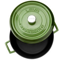 Lava Casting Round Pot. Trendy Diameter(Ø)32cm. - Green