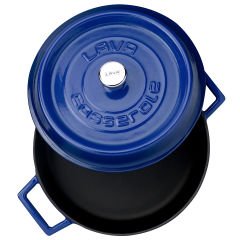 Lava Casting Multi-Purpose Flat Pot Diameter(Ø)24 Trendy Series - Blue