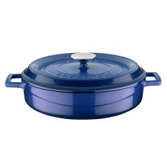 Lava Casting Multi-Purpose Flat Pot Diameter(Ø)28 Trendy Series - Blue