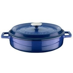 Lava Cast Multi-Purpose Flat Pot. Trendy Series Diameter(Ø)32 - Blue