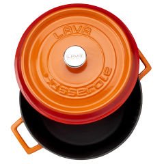 Lava Cast Round Pot. Diameter(Ø)32cm. Trendy - Orange