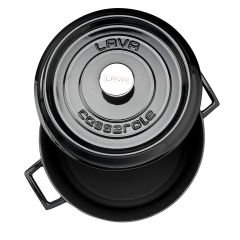 Lava Cast Round Pot Diameter (Ø)28cm. Trendy - Black