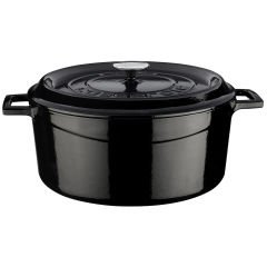 Lava Casting Round Pot. Trendy Diameter(Ø)32cm. - Black