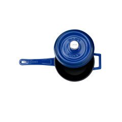 Lava Casting Round Sauce Pot. Cast Iron Solid Handle Trendy Series Diameter(Ø18 cm. - Blue