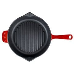 Lava Cast Round Grill Pan Diameter (Ø)28cm. Cast Iron Solid Handle - Red Spoon Gift