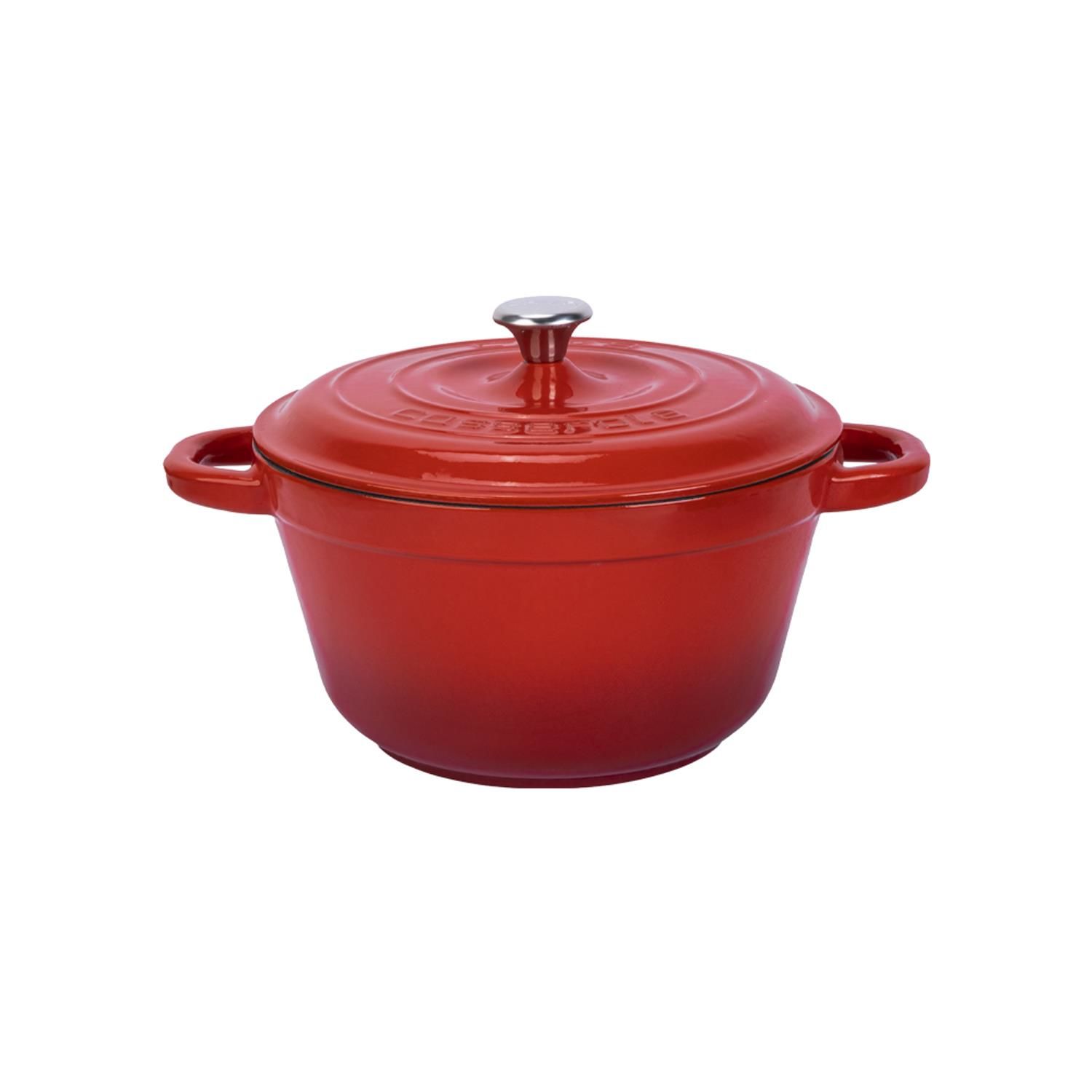 Lava Cast Round Pot Cast Iron Lid New Heritage Series Diameter(Ø)22cm - Red