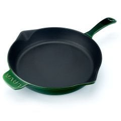 Lava Cast Round Frying Pan Diameter (Ø)28cm. Premium Series with Cast Iron Solid Handle. - Majolica Green