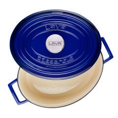 Ovaler Topf aus Lavaguss, Größe 23 x 29 cm. Editionsserie - Blau