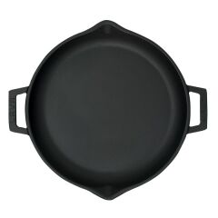 Lava Casting Round Frying Pan Diameter (Ø) 30 cm Cast Iron Solid Double Handles