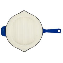 Lava Casting runde Grillpfanne, Durchmesser (Ø) 28 cm. Gusseisen-Serie mit festem Griff, Edition – Blau