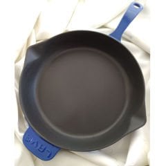 Lava Cast Iron Pot and Pan Set with Trendy Silicone Handle and Wooden Spoon