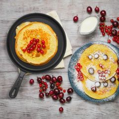 Lava Casting Triple Breakfast Set with Wooden Spoon as a Gift