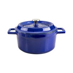 Lava Cast Round Pot Diameter (Ø)20cm. Premium Series with Cast Iron Solid Handle - Majolica Blue