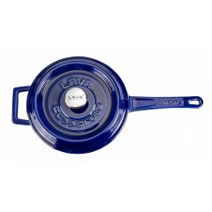 Lava Cast Round Sauce Pot Diameter (Ø)18cm. Cast Iron Solid Handle Premium Series - Majolica Blue