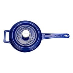 Lava Cast Round Sauce Pot Diameter (Ø)16cm. Cast Iron Solid Handle Premium Series - Majolica Blue
