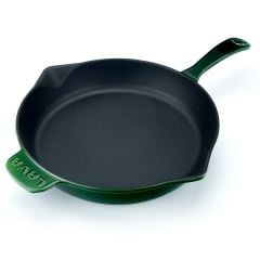 Lava Casting Majolica Green 8 Piece Cookware and Pan Set with Silicone Handle and Wooden Spoon