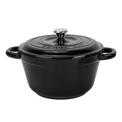 Lava Cast Round Pot Cast Iron Lid New Heritage Series Diameter (Ø)26cm. - Black