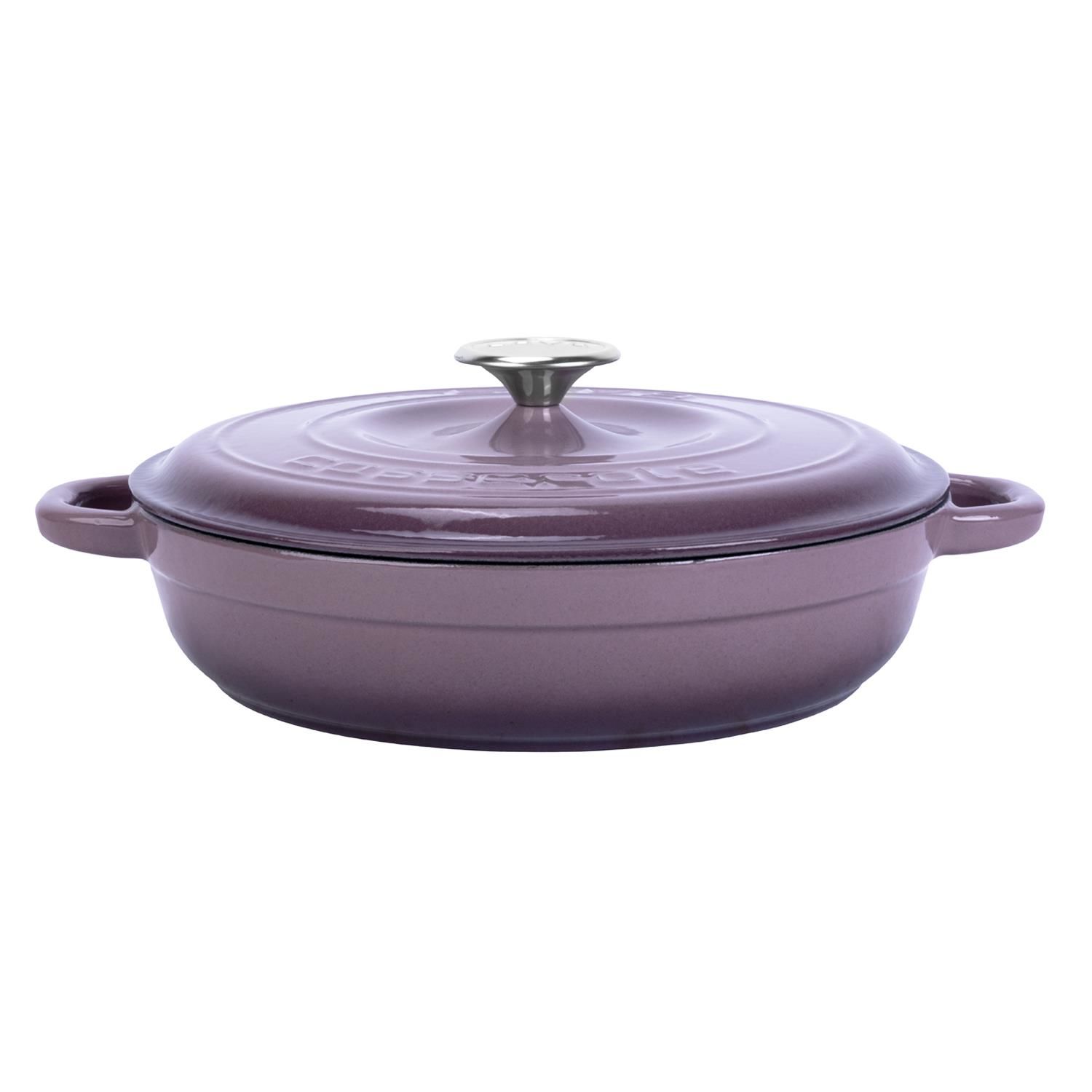 Lava Cast Multi-Purpose Flat Pot New Heritage Series Diameter (Ø)28cm. - Purple