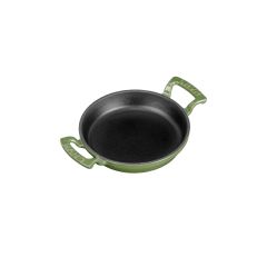 Lava Casting Round Bowl Diameter (Ø)20cm. Cast Iron Solid Double Handle - Green