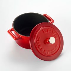 Lava Cast Mini Pot. Folk Series Diameter (Ø)10 cm. - Red