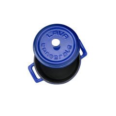 Mini-Topf aus Lavaguss, Durchmesser (Ø) 10 cm. Trendige Serie - Blau